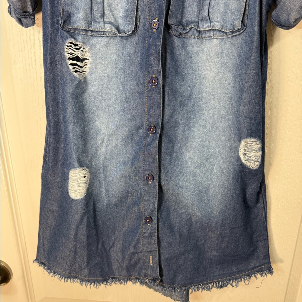 The Girls Blue Denim Casual Dress - Picture 3 of 4
